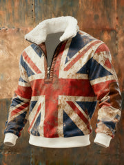 Men's Vintage England Flag Printed Sweatshirt