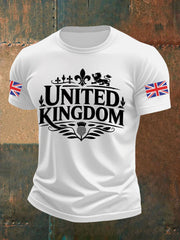 Men's Vintage England Flag Lion Printed T-shirt