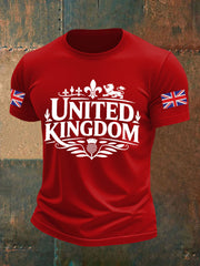 Men's Vintage England Flag Lion Printed T-shirt