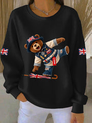 Women's British style Print Casual Sweatshirt