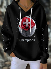 Women's England Rugby Lover Roses Printed Hoodie