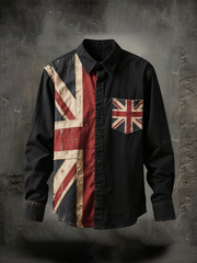 Unisex British Flag Patchwork Printed Shirt