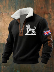 Men's Vintage England Flag Lion Printed Sweatshirt