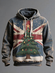 Unisex UK Flag Christmas Santa Printed Hoodie