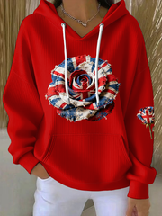 Women's british patchwork Rose Printed Tops