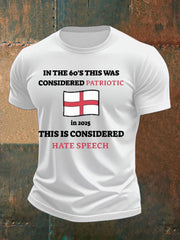 Men's St George Cross England Flag imitation cotton short-sleeved T-shirt