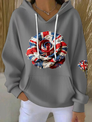 Women's british patchwork Rose Printed Tops