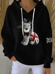 Women's british patchwork Lion Printed Tops