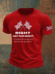Men's Right Not Far Right Printed imitation cotton short-sleeved T-shirt