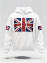 Men's Vintage UK Flag Print Casual Hoodie