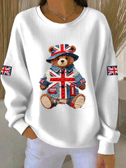 Women's British style Print Casual Sweatshirt