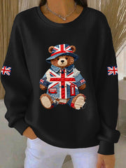 Women's British style Print Casual Sweatshirt