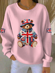 Women's British style Print Casual Sweatshirt
