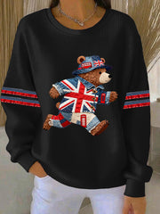 Women's British style Print Casual Sweatshirt