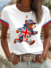 Women's British style Printed T-shirt