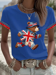 Women's British style Printed T-shirt