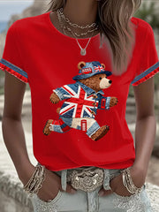 Women's British style Printed T-shirt