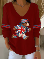 Women's British style Printed Casual Top