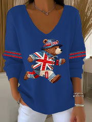 Women's British style Printed Casual Top