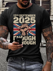 Men's September 13th 2025 London Protest imitation cotton short-sleeved T-shirt