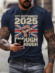 Men's September 13th 2025 London Protest imitation cotton short-sleeved T-shirt