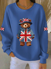 Women's British style Print Casual Sweatshirt