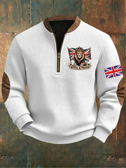 Men's Vintage England Flag Lion Printed Sweatshirt