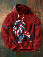 Men's British Faux Denim Waffle Hoodie