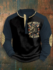 Men's Don't Muzzle The Lion Printed Long Sleeves Top