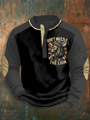 Men's Don't Muzzle The Lion Printed Long Sleeves Top