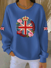 Women's British style Print Casual Sweatshirt