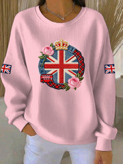 Women's British style Print Casual Sweatshirt