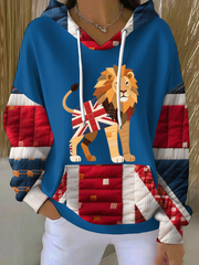 Women's British patchwork lion Printed Tops