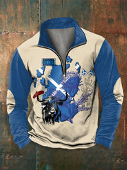 Men's Scotland Highland Cow Print long sleeve T-shirt