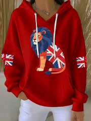 Women's British patchwork lion Printed Tops