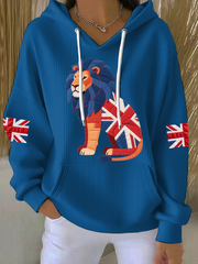 Women's British patchwork lion Printed Tops