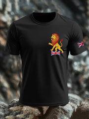 Men's British imitation diamond hot-drilling Printed imitation cotton short-sleeved T-shirt