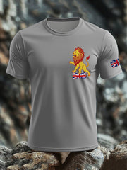 Men's British imitation diamond hot-drilling Printed imitation cotton short-sleeved T-shirt