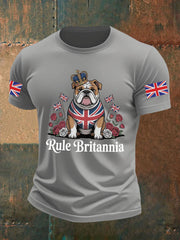 Men's Vintage England Flag Rule Britannia Printed T-shirt