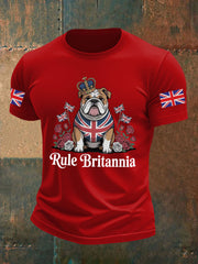 Men's Vintage England Flag Rule Britannia Printed T-shirt