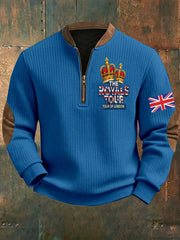 Men's Vintage England Flag The Royals Tour Printed Sweatshirt