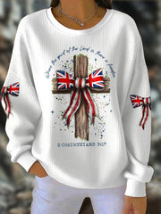 Women's UK Flag Faith Printed Sweatshirt