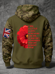Men's 11th November Remembrance Day LEST WE'S FORGET Poppy Remembrance Hoodie