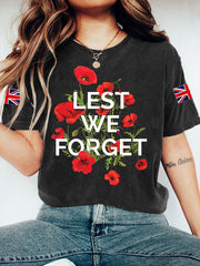 Women's Remembrance Day Lest We Forget Short Sleeve T-Shirt
