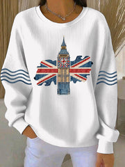 Women's British style Print Casual Sweatshirt
