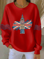 Women's British style Print Casual Sweatshirt