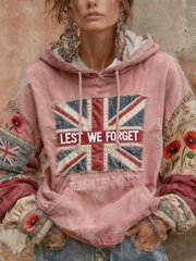 Women's British Remembrance Day poppy print hoodie