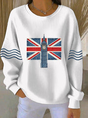Women's British style Print Casual Sweatshirt