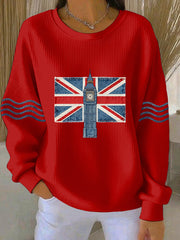 Women's British style Print Casual Sweatshirt