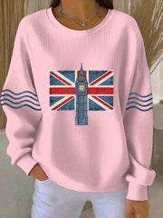 Women's British style Print Casual Sweatshirt
